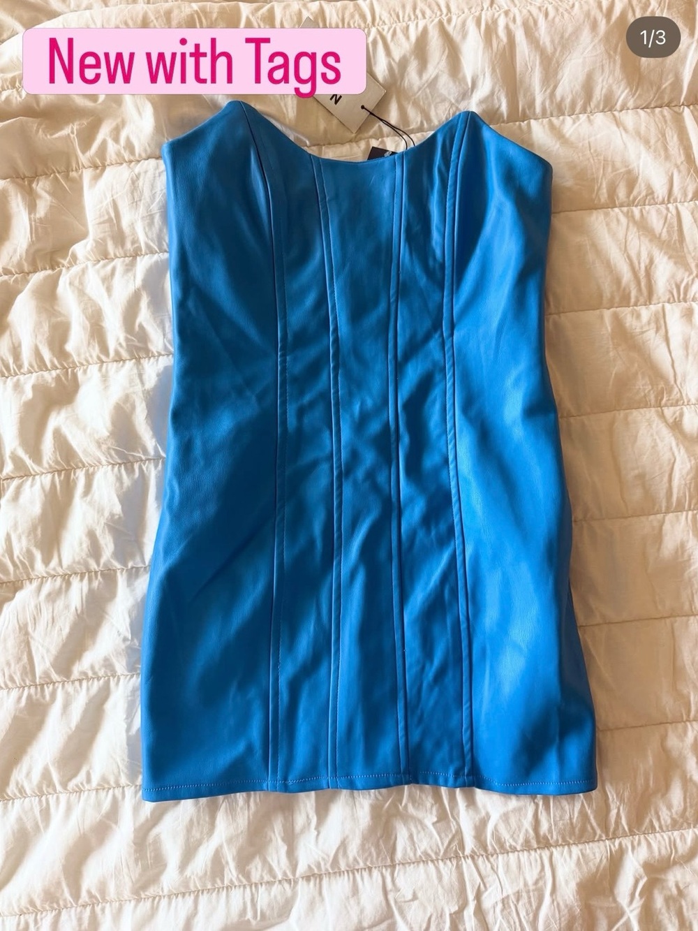 NWT NAKD Strapless Turquoise Mini Dress with Structured Bodice